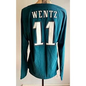 Eagles Wentz 11 Football V Neck Jersey, NFL Pro Line Fanatics, Sz Womens 2XL